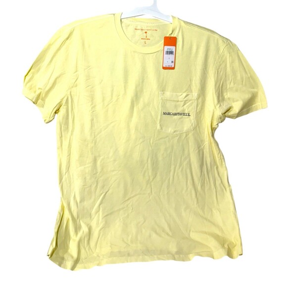 Margaritaville T-shirt Yellow Short Sleeve Marlin Fish Beach Vacation Tee Size L - Picture 1 of 4